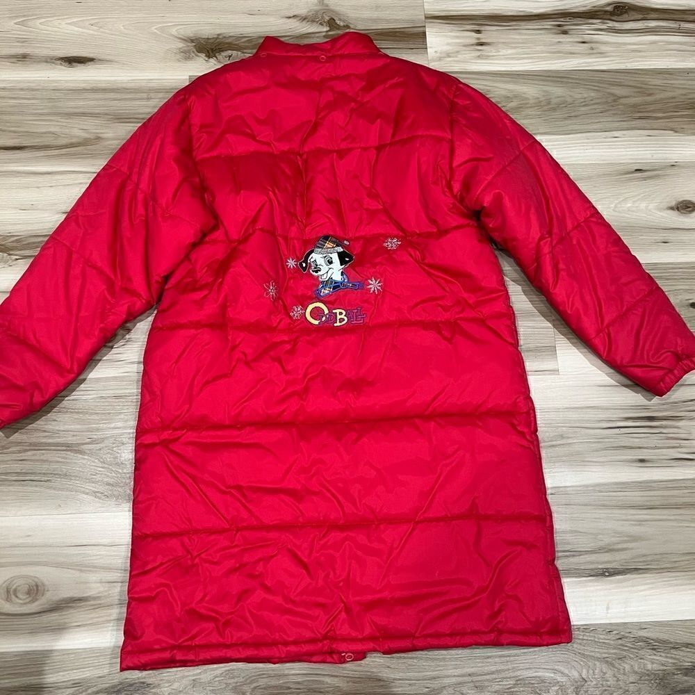 Vintage 101 Dalmatians Disney RARE Oddball Red Long Puffer Coat Women’s Small